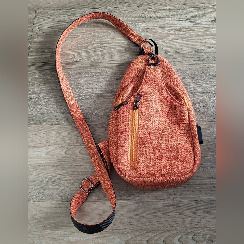 Orange Crossbody Sling Bag - Lightweight Everyday Carry